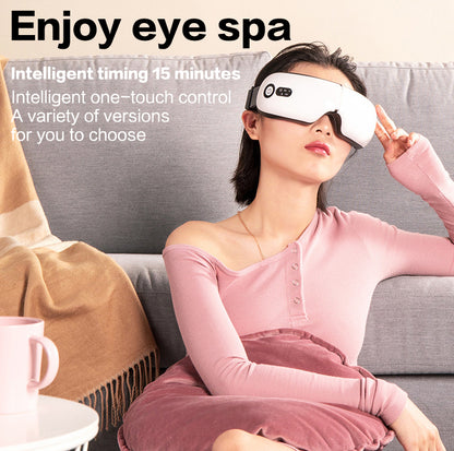 Heating Eye Massager with Vibration and Bluetooth Music, Smart Massage Eye Mask for Eye Strain, Migraines Relief, Improve Sleep