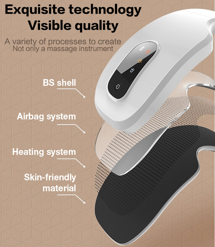 Heating Eye Massager with Vibration and Bluetooth Music, Smart Massage Eye Mask for Eye Strain, Migraines Relief, Improve Sleep