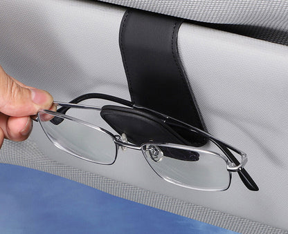 Magnetic Leather Y-Glasses Hanging Piece Kit Frame for Car Visor Eyeglasses Hanging Clip