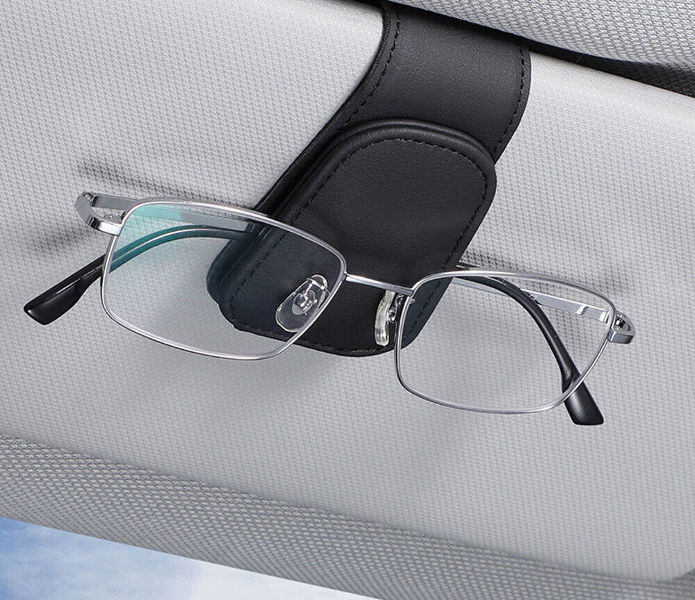 Magnetic Leather Y-Glasses Hanging Piece Kit Frame for Car Visor Eyegl
