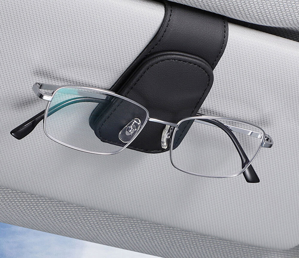 Magnetic Leather Y-Glasses Hanging Piece Kit Frame for Car Visor Eyeglasses Hanging Clip