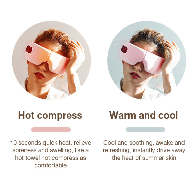 Heating Eye Massager with Vibration and Bluetooth Music, Smart Massage Eye Mask for Eye Strain, Migraines Relief, Improve Sleep