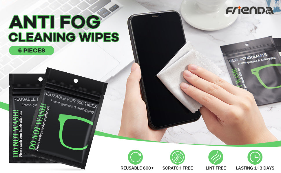Reusable Anti-Fog Wipes Glasses Pre-moistened