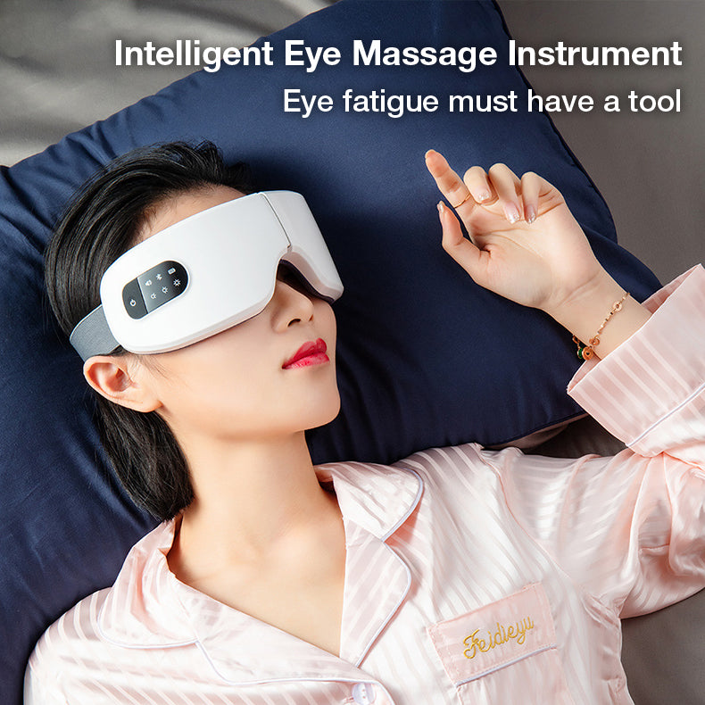 Heating Eye Massager with Vibration and Bluetooth Music, Smart Massage Eye Mask for Eye Strain, Migraines Relief, Improve Sleep