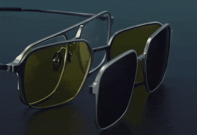Y-Glasses:Magnetic multi-functional ultra-light titanium frame anti-blue light night vision color-changing 3D glasses