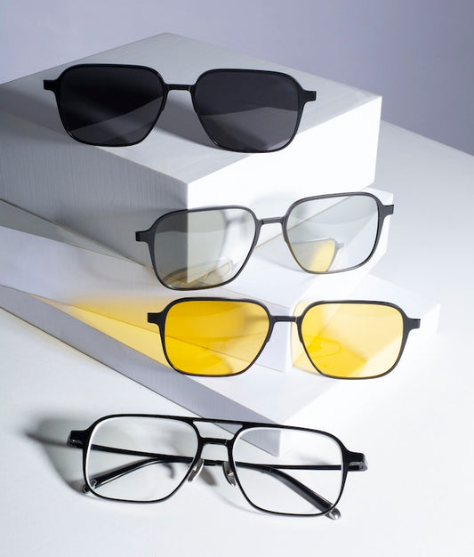 Y-Glasses:Magnetic multi-functional ultra-light titanium frame anti-blue light night vision color-changing 3D glasses