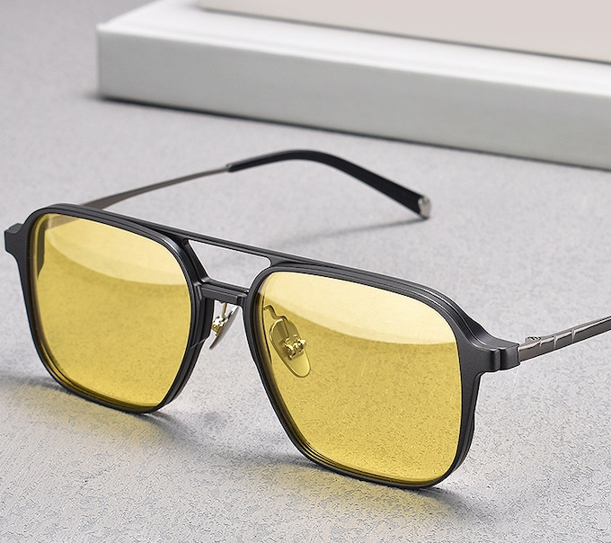 Y-Glasses:Magnetic multi-functional ultra-light titanium frame anti-blue light night vision color-changing 3D glasses