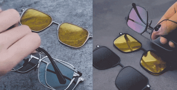 Y-Glasses:Magnetic multi-functional ultra-light titanium frame anti-blue light night vision color-changing 3D glasses