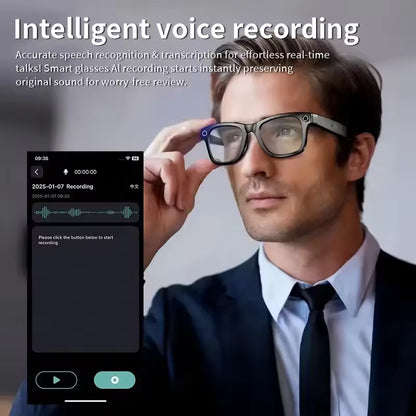 Y-AI Smart Glasses：With 8M HD camera 1200P anti-shake :HD video AI intelligent voice assistant Real-time translation Object recognion